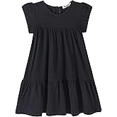 Youwon Girls Dress Short Sleeve Solid Color Tunic A-Line Tiered Swing Dress 2-6 7-16