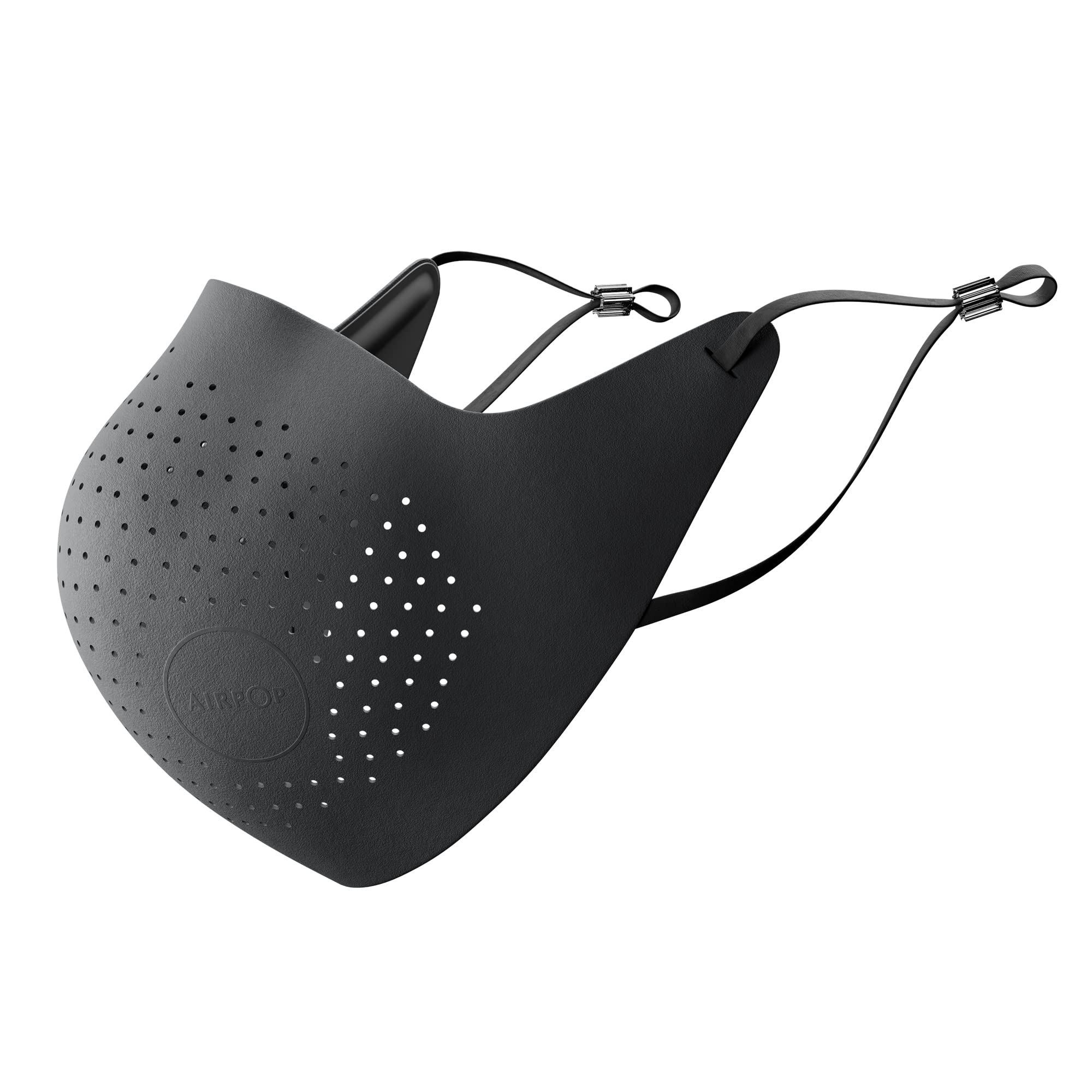 AIRPOP Original Reusable Face Mask, 4 Replacement Filters Included, Multi Layer Face Covering, Contoured Fit, Folding Adjustable Mask with Carry Bag, Washable Adult Face Mask, Charcoal