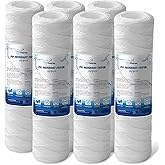 BLUERISE 5 Micron 10"x2.5" Wire Wound Whole House Water Filter Replacement Cartridge - 6 Pack