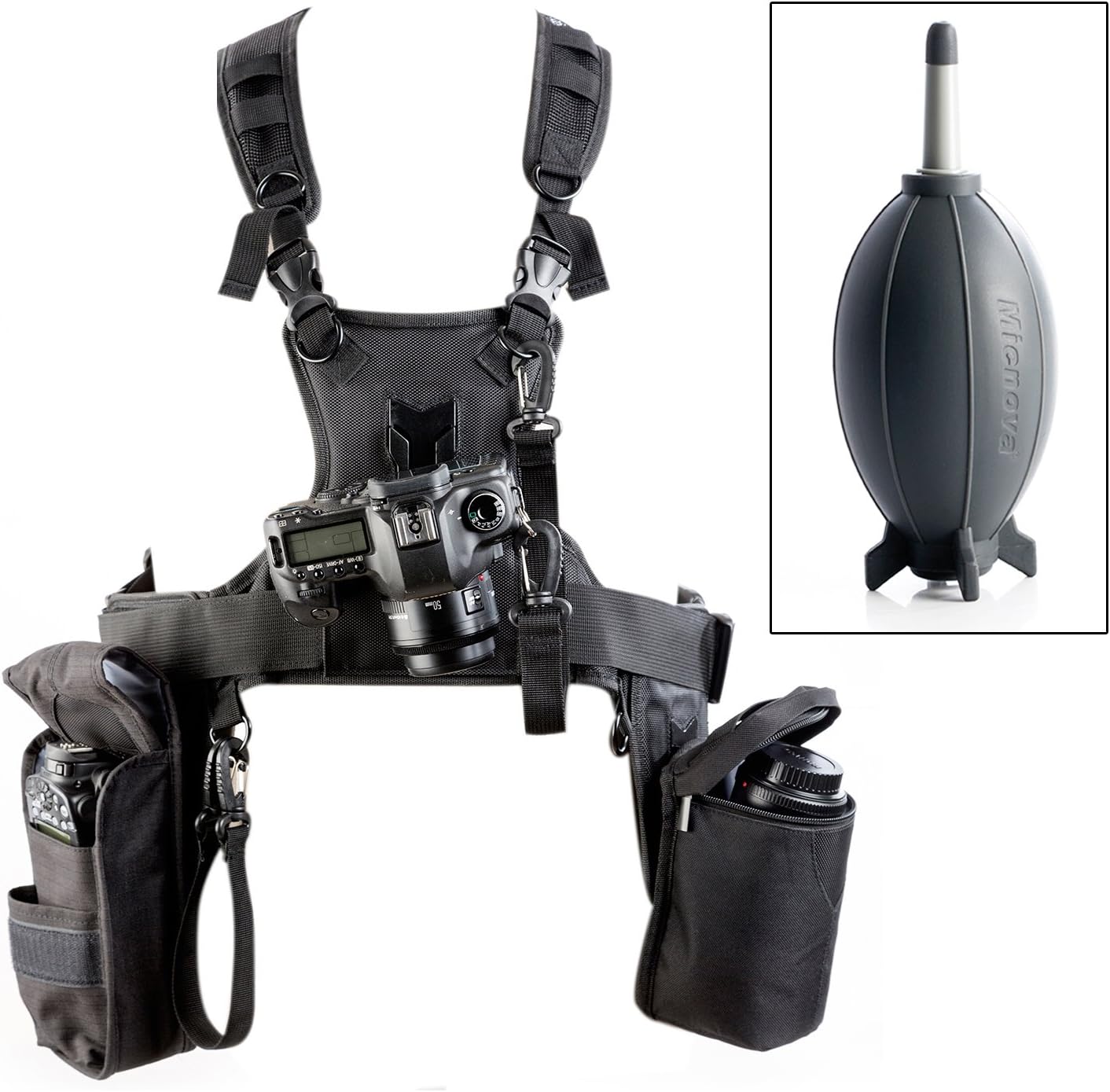 Micnova Carrying Chest Vest System with Side Holster for Smartphone