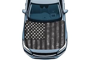 Qpednta Flag Car Hood Cover Easy to Install Car Hood Cover Protector Elastic Fabrics Can be Washed Stretch Polyester Fabric Covers Personalized Suitable for Cars Black American Flag
