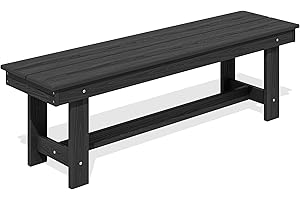 SERWALL 2-Person Outdoor Bench Backless, HDPE Outdoor Benches Weatherproof, 700 Lbs Weight Capacity, Poly Lumber Patio Furniture for Garden, Porch and Park, Black