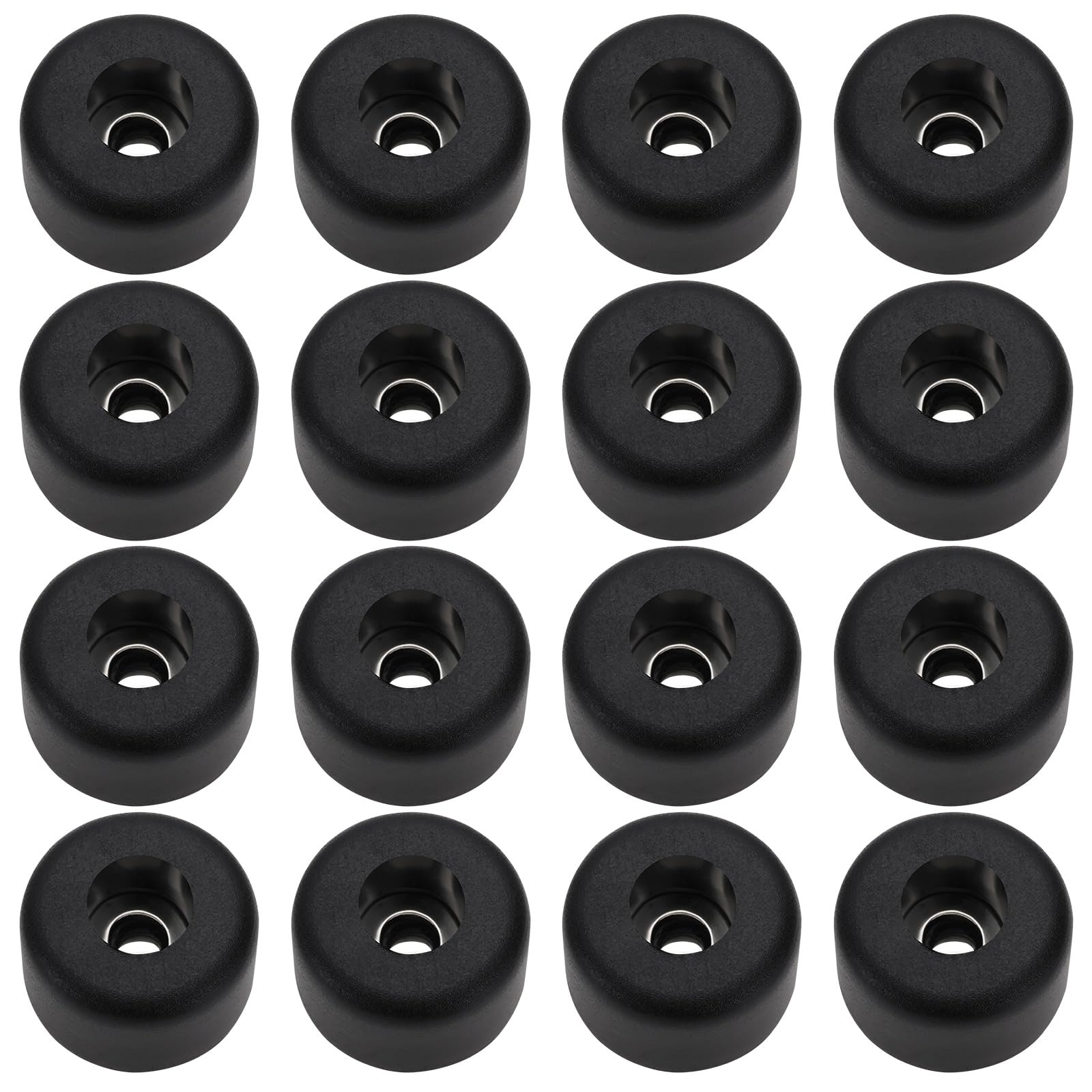 SG Store 16PCS Speaker Rubber Feet with Stainless Washer 25x15mm Round Rubber Feet for Subwoofer Speaker Road Case Furniture Feet Black