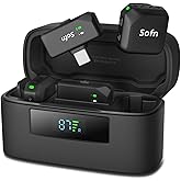 Sofn Wireless Lavalier Microphone for iPhone and Android(Lightning & USB-C),Lapel Mini Mic with 3-Level AI Noise Reduction,Wireless Mic with Magnetic Sheet for Video Recording,Vlog,YouTube