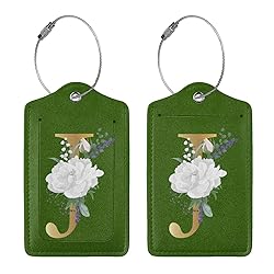 2 PCS Flower Lette J Luggage Tag for Suitcases