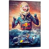 AAHARYA Max Verstappen Formula One Car Poster, Formula 1 Living Room Wall Art（10） Canvas Painting Wall Art Poster for Bedroom Living Room Decor 12x18inch(30x45cm) Frame-style