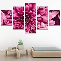 SIGNWIN 5 Panel Canvas Wall Art Pink Petals for Home Decorations Ready to Hang - 60