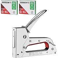 Arrow JT27 Light Duty Staple Gun Kit, Thin Wire Stapler with 2000 Pieces JT21 3/8" Staples, Lightweight Chromed-Steel Housing
