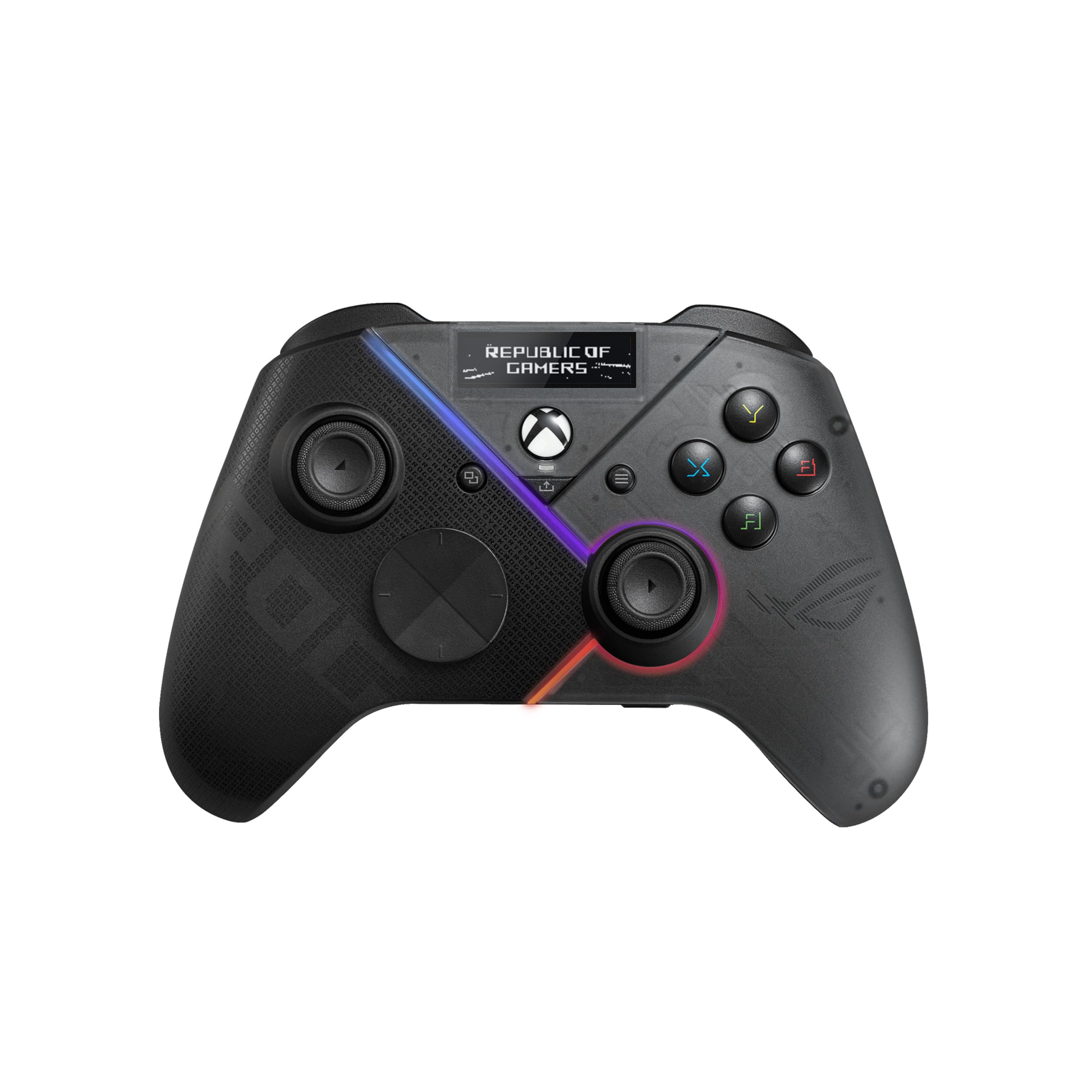 ASUS ROG Raikiri Pro PC Controller (OLED Display, einstellbare Trigger Joystick, Aura RGB Beleuchtung, ESS DAC, 3,5-mm Kopfhörer, Stummschalttaste, USB-C, 2,4 GHz, Bluetooth für PC, Laptop, Xbox)