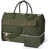 Wedama Travel Duffel Bag, Large Weekender Bag for Women with Shoe Compartment, Carry on Overnight with Toiletry Makeup Bag for Travel Gym Camping Hospital, Green