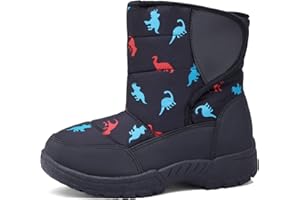 K KomForme Boys & Girls Snow Boots Warm Anti-Slip Outdoor Winter Shoes (Toddler/Little Kid/Big Kid)