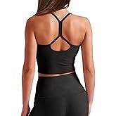 Mstaad Women's Workout Tank Tops Padded Backless Slim Bras Racerback Cropped Yoga Camisole