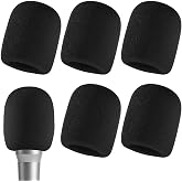 Zruosiniy 6 Pack Microphone Covers Foam Mic Windscreen for Handheld Mics | High-Density Foam, Noise Reduction Pop Filter, for Studio KTV Podcast Live Stream, Universal Fit Handheld Mics, 6 Pcs Black