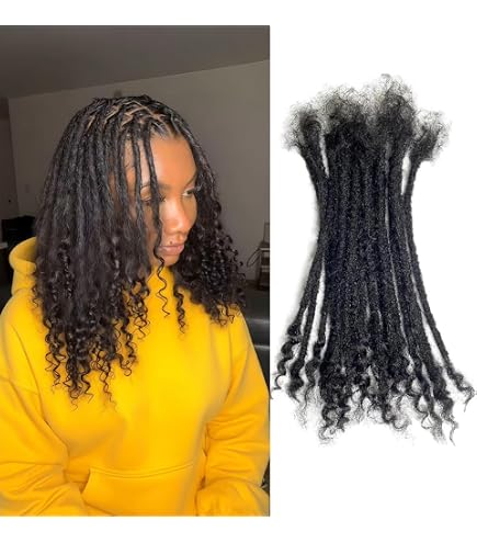 10 Inch Human Hair Dreadlock Extensions 30 Strands Curly Ends Amazon.com : Loc Extensions Human Hair Curly Ends 10 inch 30  main image 4