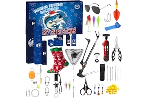 Fishing Advent Calendar for Adult Men Teen, 2025 Fishing Tools Accessories Kit Christmas Countdown Gifts, 24 Days of Lure Acc