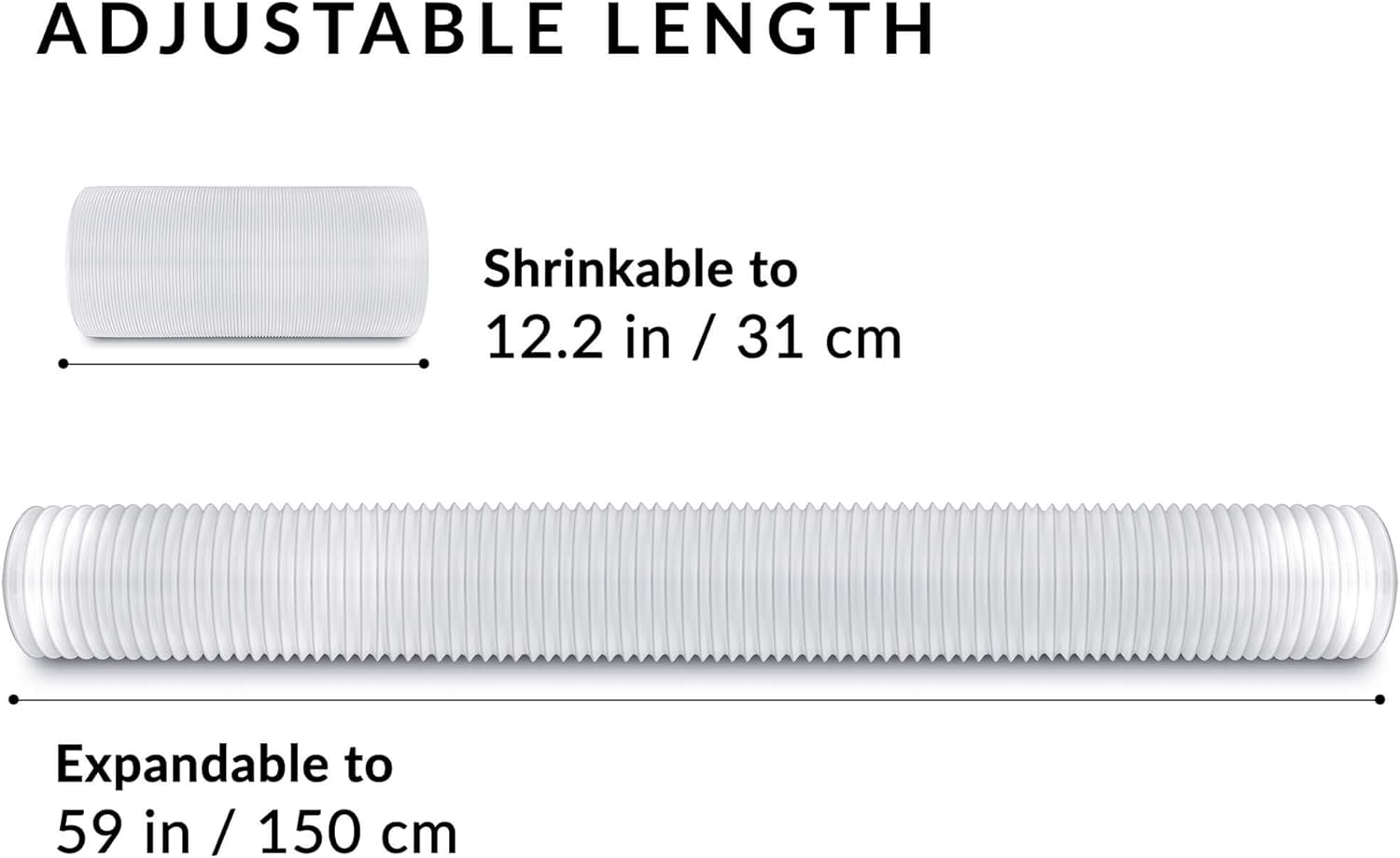 Air Conditioner Portable Exhaust Hose by BELLEFORD - 5.9 in Diameter Size - Universal Flexible Counter-Clockwise Room Airconditioners AC Vent Replacement Tube - Window Kit Extension Accessories Parts: Home & Kitchen
