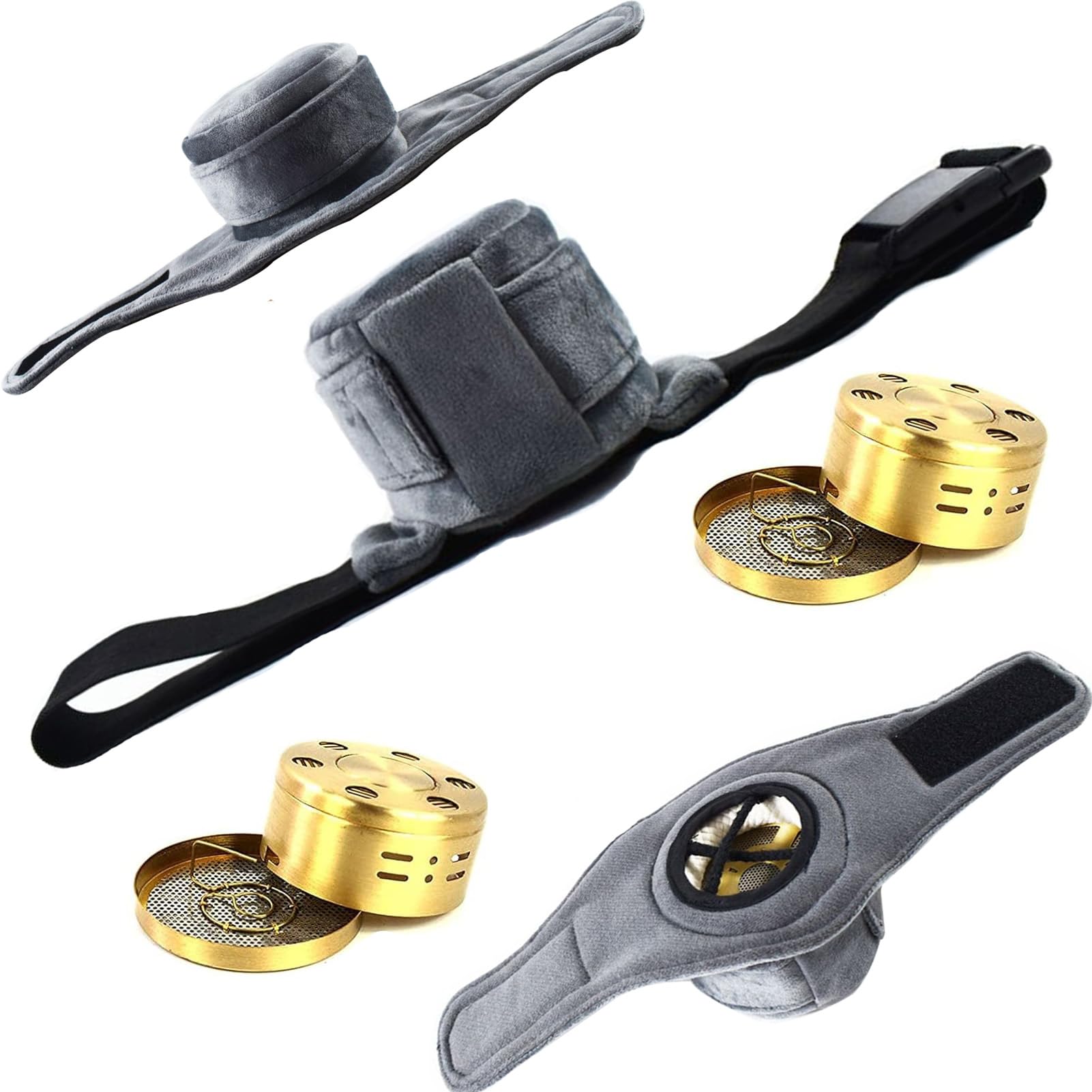 Photo 1 of 2pcs Moxa less Purifier Bags with 2pcs Copper Boxes for Moxibustion, Moxi Cones not Included