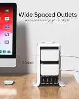 Kemelo Tower Extension Lead with USB 4 Ports 8 Outlets Surge Protector 2m view 5