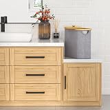 Lifewit Bamboo Toilet Roll Storage Basket Holder Stand 23L Grey view 9