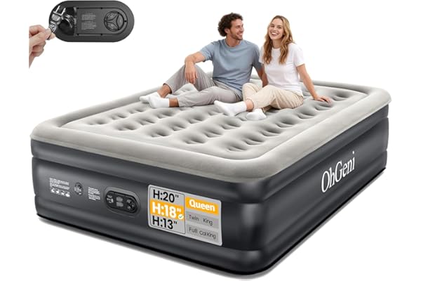 OhGeni Queen Air Mattress with Built-in Pump 1