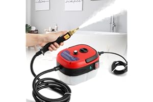 Moongiantgo High Pressure Steam Cleaner, 2500W Portable High Temp Bathroom Power Steamer Cleaning Machine Steam Humidity Adjustable For Home Use Kitchen Grease Car Detailing (110V, Red)