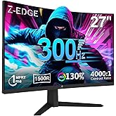 Z-Edge 27-inch Curved Gaming Monitor 16:9 1920x1080 300Hz 1ms Frameless LED Gaming Monitor, UG27S AMD Freesync Premium Displa