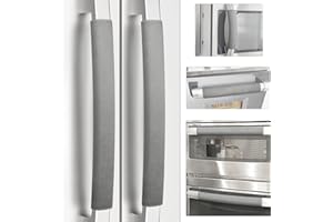 LULUDAMIER Refrigerator Door Handle Covers, Set of 6, Non-Slip Fridge Handle Covers, Washable Appliance Handle Covers, Keep Your Kitchen Clean, Freezer Microwave Oven Dishwasher Handle Protector(Gray)