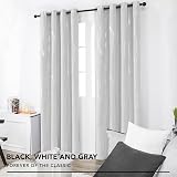 Deconovo Blackout Curtains 55 x 71 Inch Silver Grey Two Panels Wave Foil Design view 4
