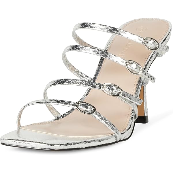 Amazon.com | David Tate Eve Silver Satin 4 M (B) | Heeled Sandals