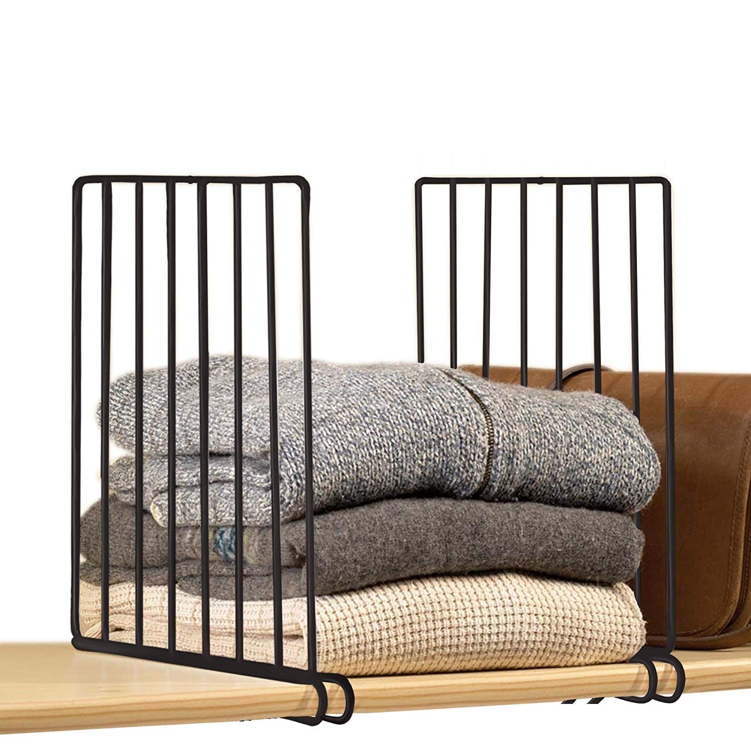 Indian Decor Black Set Of 2 Closet Shelf Organiser Shelf