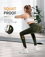 CAMBIVO Yoga Pants Women High Rise Leggings with Pockets Green view 7