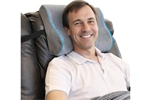 EPHEDORA Memory Foam Headrest Pillow for Recliner – B-Shaped Neck Pillow with Stabilizer Strap, Non-Slip Backing, Soft Plush Fabric - Ultimate Neck Support and Pain Relief