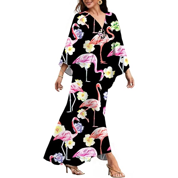 Women's Bohemian Print Caftan – Lightweight Cover Up For Beach, Pool, Or Lounging – One Size Fits Most