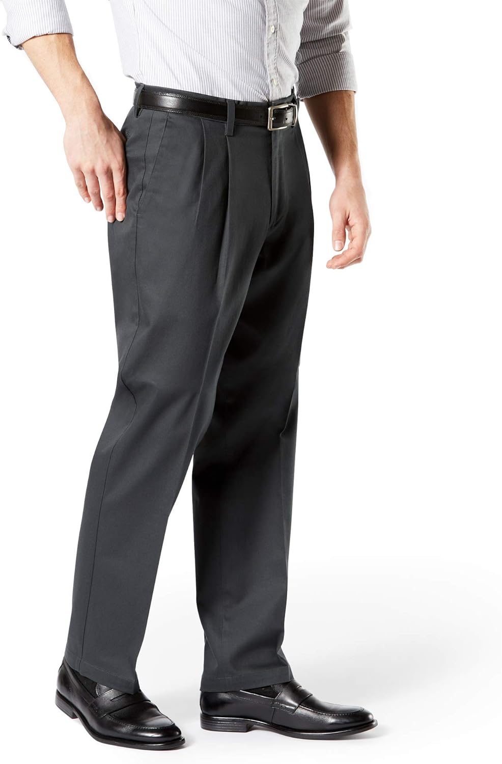 Dockers Men's Classic Fit Signature Khaki Lux Cotton Stretch Pants - Pleated (Regular and Big & Tall) at  Men’s Clothing store