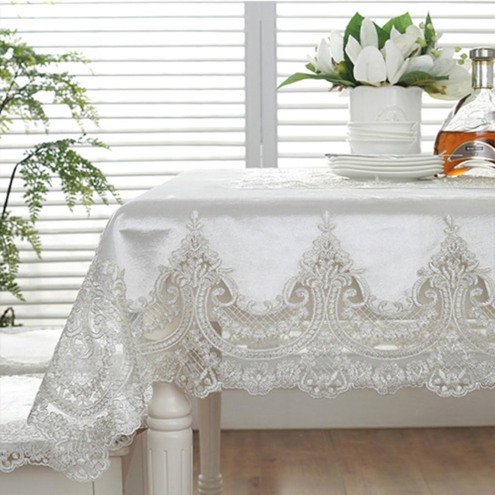 Macrame lace tablecloth,European style Washable Rectangle & oblong Table top cover Decorative For Kitchen Restaurant-A 85x85cm(33x33inch)