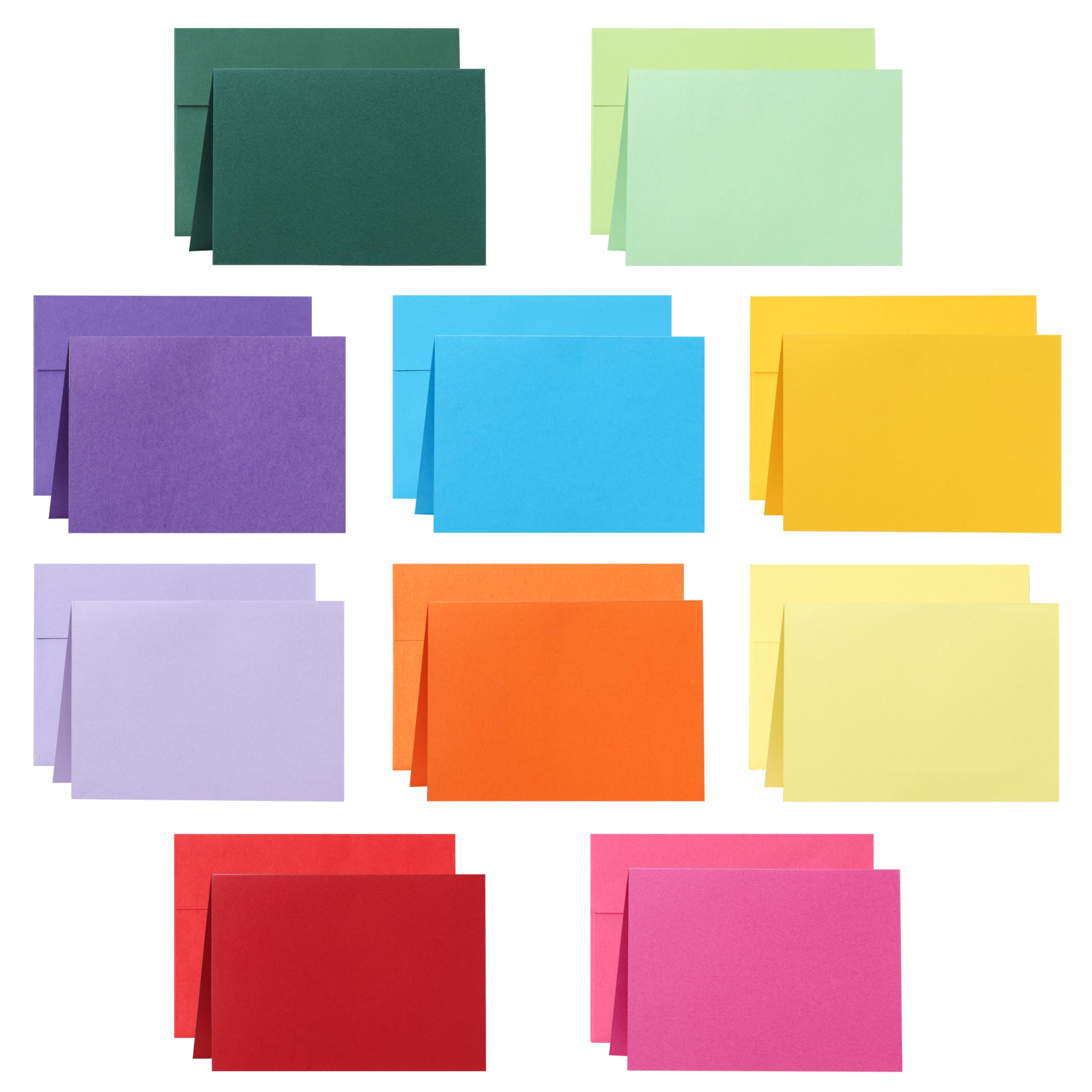 Photo 1 of Silunkia 10 Assorted Colors Blank Greeting Cards and Envelopes 4.25 x 5.5 Heavyweight Folded Cardstock and A2 Envelopes Self Seal 20 Packs for Christmas, Wedding Invitations, Birthday