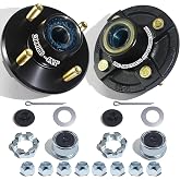 OZISENS 4x4 Pre-Iubricated Trailer Hub Kit for 2000lb 1'' Straight Axle | Trailer Idler Hub 4 Lug ,Pre-Assmelde L44643 Bearings and 1.25'' Grease Seal (Not for Tapered Spindle)