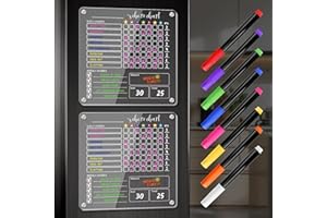 IDEATECH Chores Chart, Kids Chore Board for Fridge, Dry Erase Reward Chart for Multiple Kids, Teens, Adults, 10" * 10" Magnetic Acrylic Reward Board Kids Behavior Responsibility Chart at Home(White)