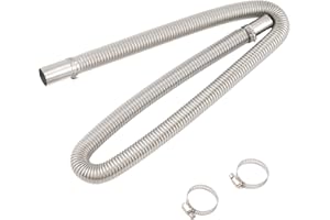 Flexible Exhaust Pipe 120cmfor Diesel Heater - Stainless Steelwith Clamps, 2.5cm Inner Diameter, Durable Heat Resistant Repla
