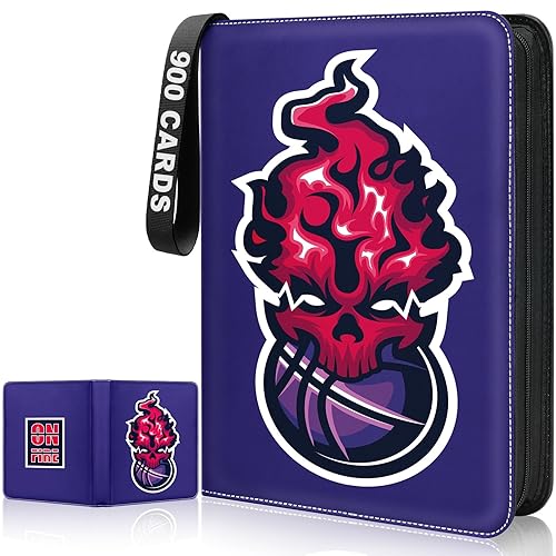Basketball Card Binder, Trading Sports Card Binder Holder 900 Pockets with 50 Removable Pages, 9 Pocket Collector Album Storage Double Sided,Folder Book Case Gift for Boys And Girl (Purple)