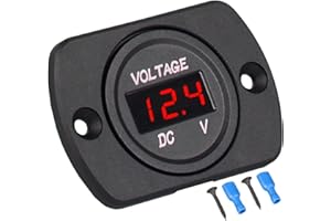 Linkstyle DC 12V Car Voltage Meter, Battery Voltage Gauge 12V Waterproof LED Voltmeter Gauge for Car Boat Marine Motorcycle T