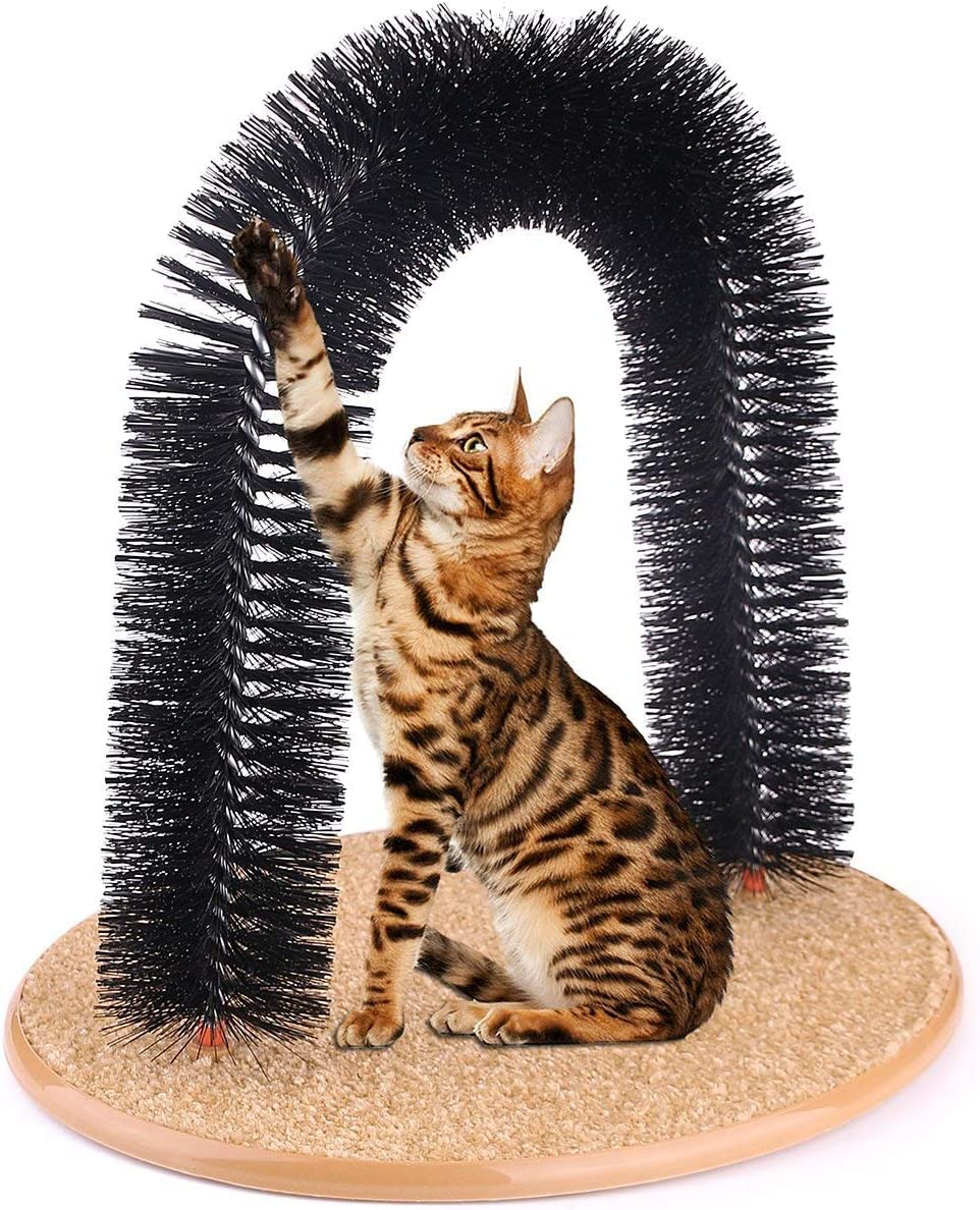 Cat & Kitten Pet Grooming Arch Scratching Post Massage Self Brush Groomer Nip