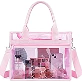 Fammart Iridescent Clear Beach Bag for Women, Large Pool Tote Cruise Vacation Essentials - Waterproof, Zipper Closure