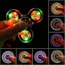 SCIONE 5 Pack LED Light Up Fidget Spinners,Glow in