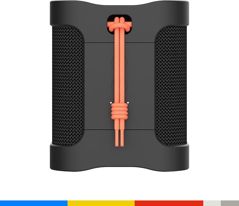 Terrain Mini Wireless tragbarer Bluetooth-Lautsprecher, Wasserdicht (IPX7), 14 Stunden Akkulaufzeit, True-Wireless-Stereo mit integriertem Trageriemen für Reisen, Outdoor-Einsätze, Schwarz