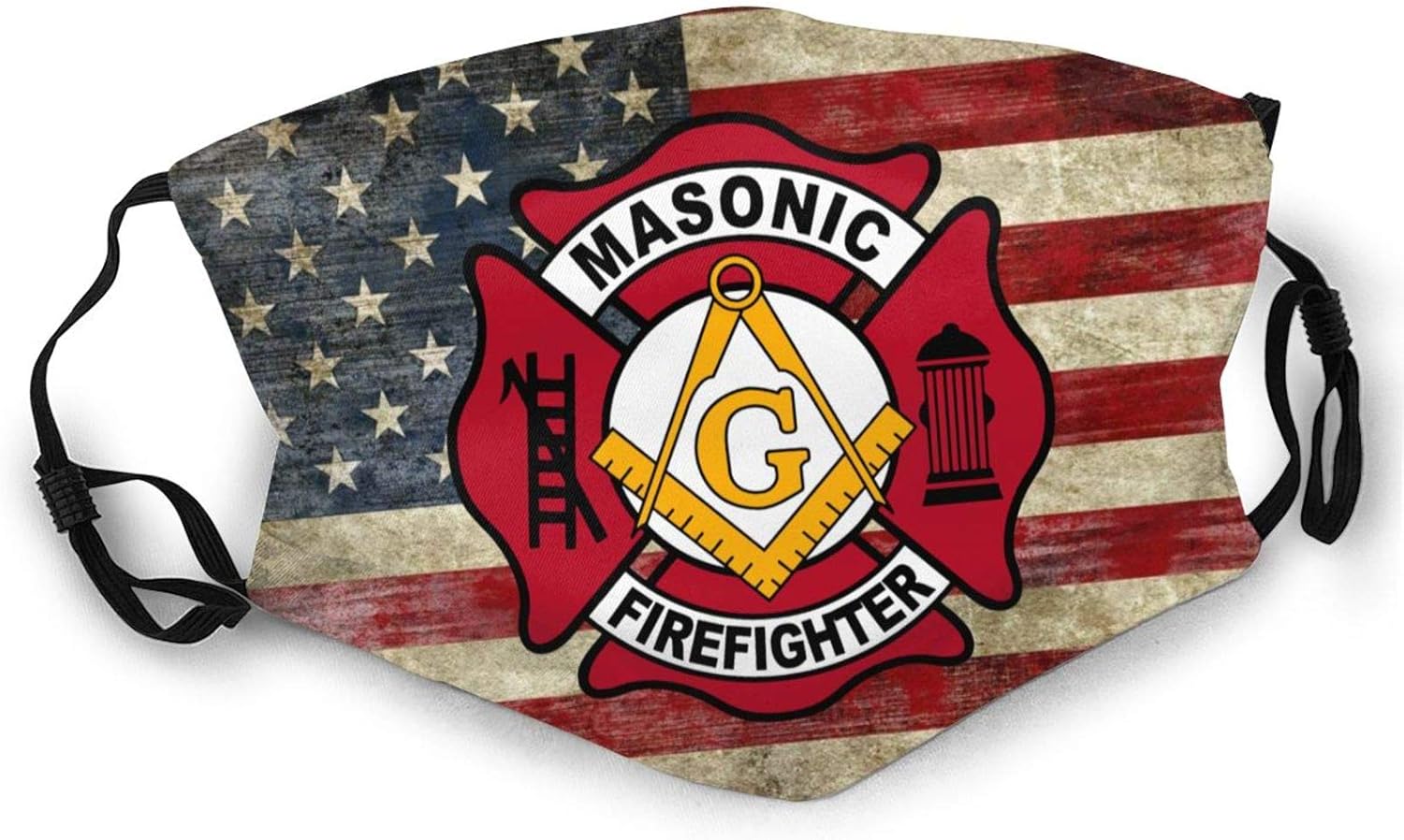 Masonic Firefighter Maltese Cross Adults Face Mask Washable
