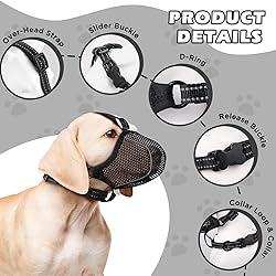 Dog Muzzle,Mesh Soft Muzzle for Small Medium Large