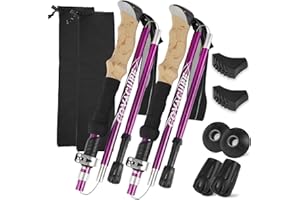 COVACURE Hiking Poles - Aluminum Alloy 7075 Trekking Poles Collapsible with Telescopic,Lightweight & Foldable Collapsible Hiking Gear for Climbing, Hiking, Men and Women