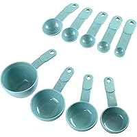 KitchenAid 9-Piece Measuring Cups and Spoons, Set of 9, Aqua Sky
