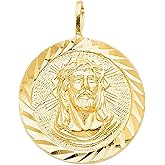 14k REAL Yellow Gold Religious Jesus Christ Stamp Charm Pendant
